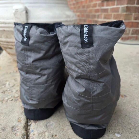 Cabiniste Down Booties Gray Cabin Hiking Water Resistant Sole PU Coated Men XL main image 8